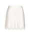 SILK-SATIN MINI SKIRT WITH CHANTILLY LACE